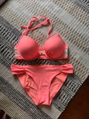 Aerie coral bikini set